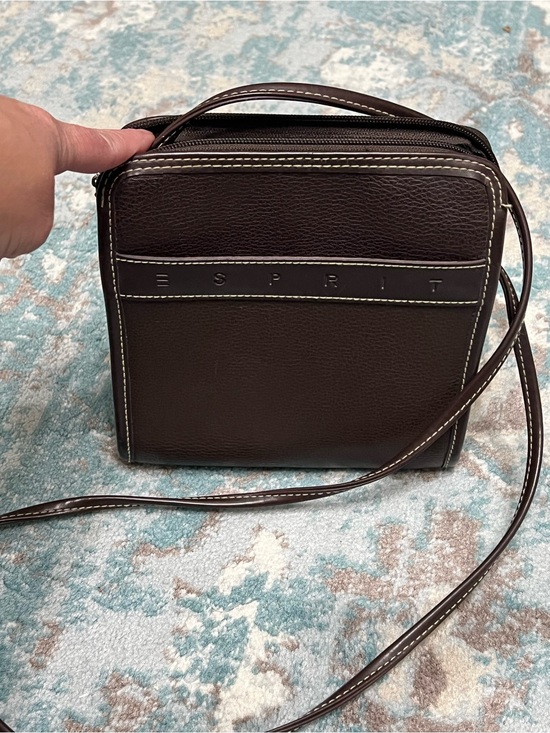 Esprit Other - VINTAGE Esprit Dark Brown Leather Compact Messenger